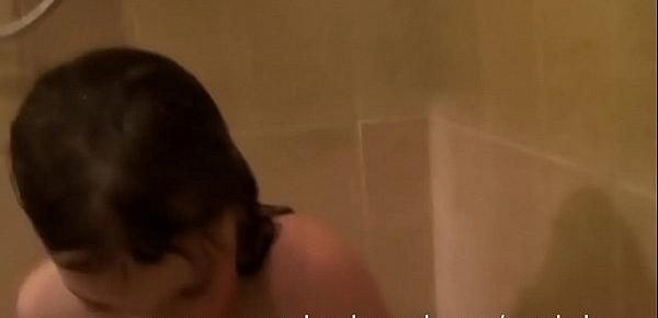  Extremely Petite tiny Teen Getting Banged with Dildo in My Shower